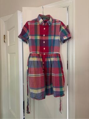 Ralph Lauren Girls' Multicolor Plaid Button-Front Dress